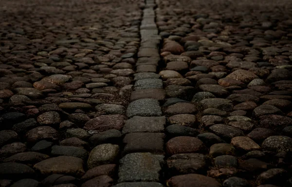 レニングラード地方のヴィボルグからヨーロッパの石畳の通り — ストック写真