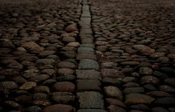 European Cobblestone Street Från Viborg Leningradregionen — Stockfoto