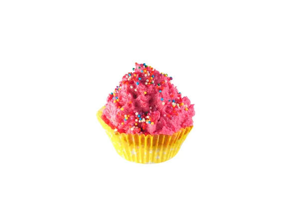Dulce cupcake de frambuesa aislado — Foto de Stock