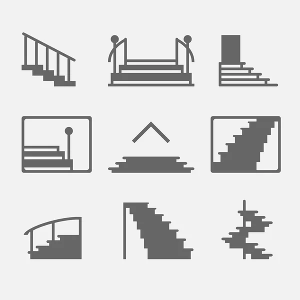 Stairs or stairway icons — Stock Vector