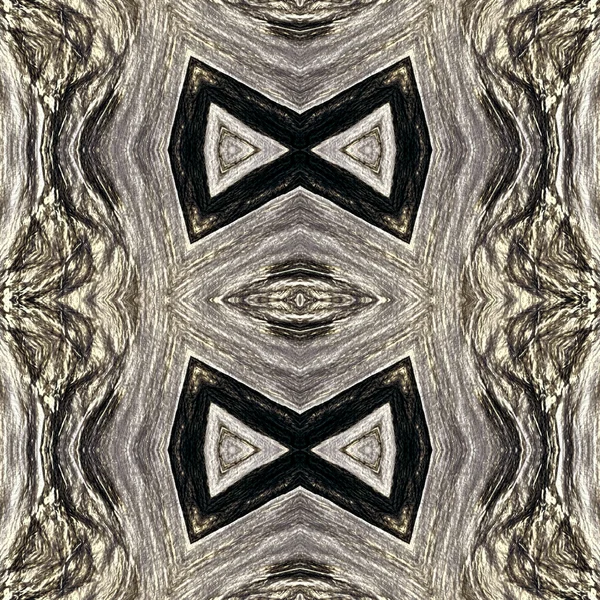 Patrón de azulejos de papel pintado caleidoscópico sin costura dibujado con negro —  Fotos de Stock