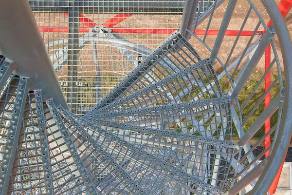 Iron or steel spiral stairs to a tall lookout tower