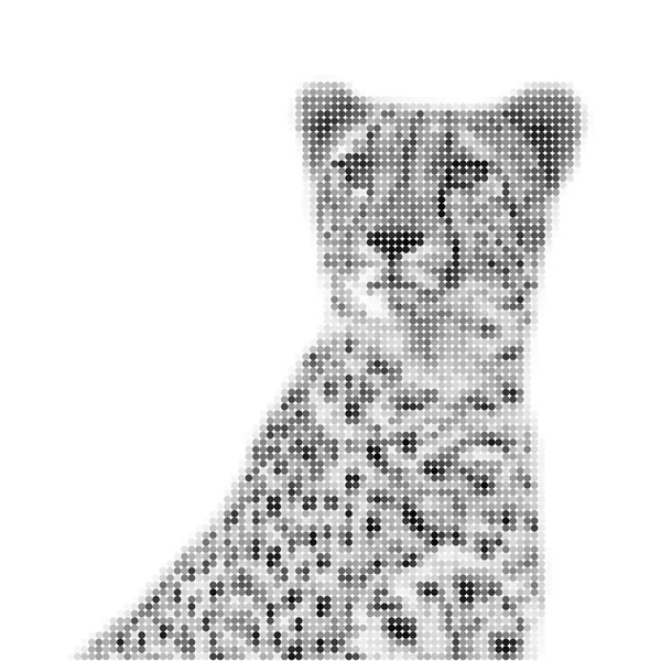 Abstract vectorillustratie van cheetah hoofd, portret, gemaakt van — Stockvector