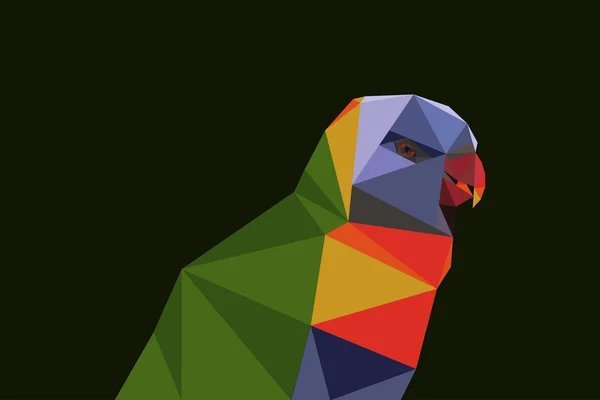 Low Poly Parrot — Stock Vector