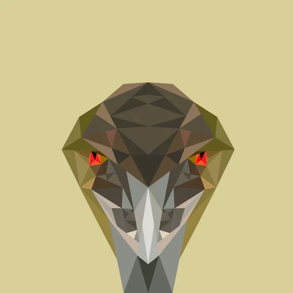 Low poly vector illustration of Emu — Stock Vector