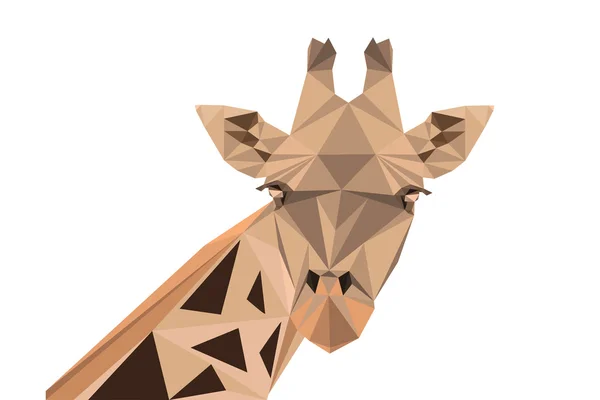 A polygonal vector illustration of giraffe — ストックベクタ