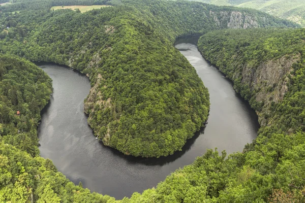 Kıvrımlı Prag Nehri Vltava