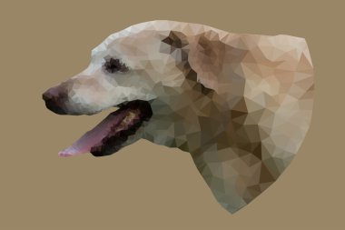 Köpek düşük Poli vektör portresi.