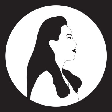 Kadın simge siyah beyaz