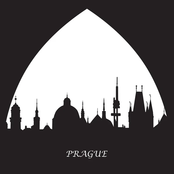 Prague icon in black and white — Stock Vector