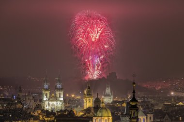 Prag yeni yıl 2016 havai fişek