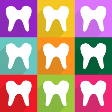 Mobil gölge için simgeler modern tasarım web, diş