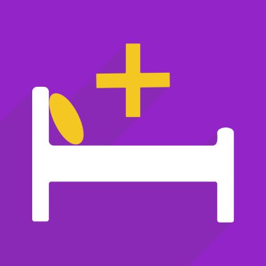 Mobil gölge, tıbbi yatak için Web Simgeler modern tasarım