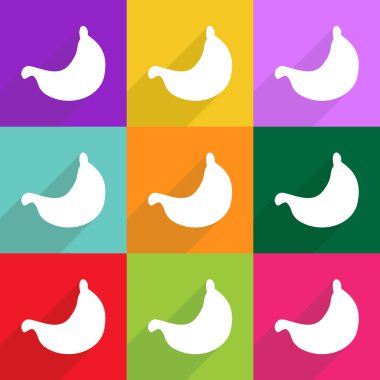 Mobil gölge, mide için Web Simgeler modern tasarım