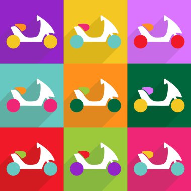 Web Simgeler modern tasarım için mobil gölge, scooter