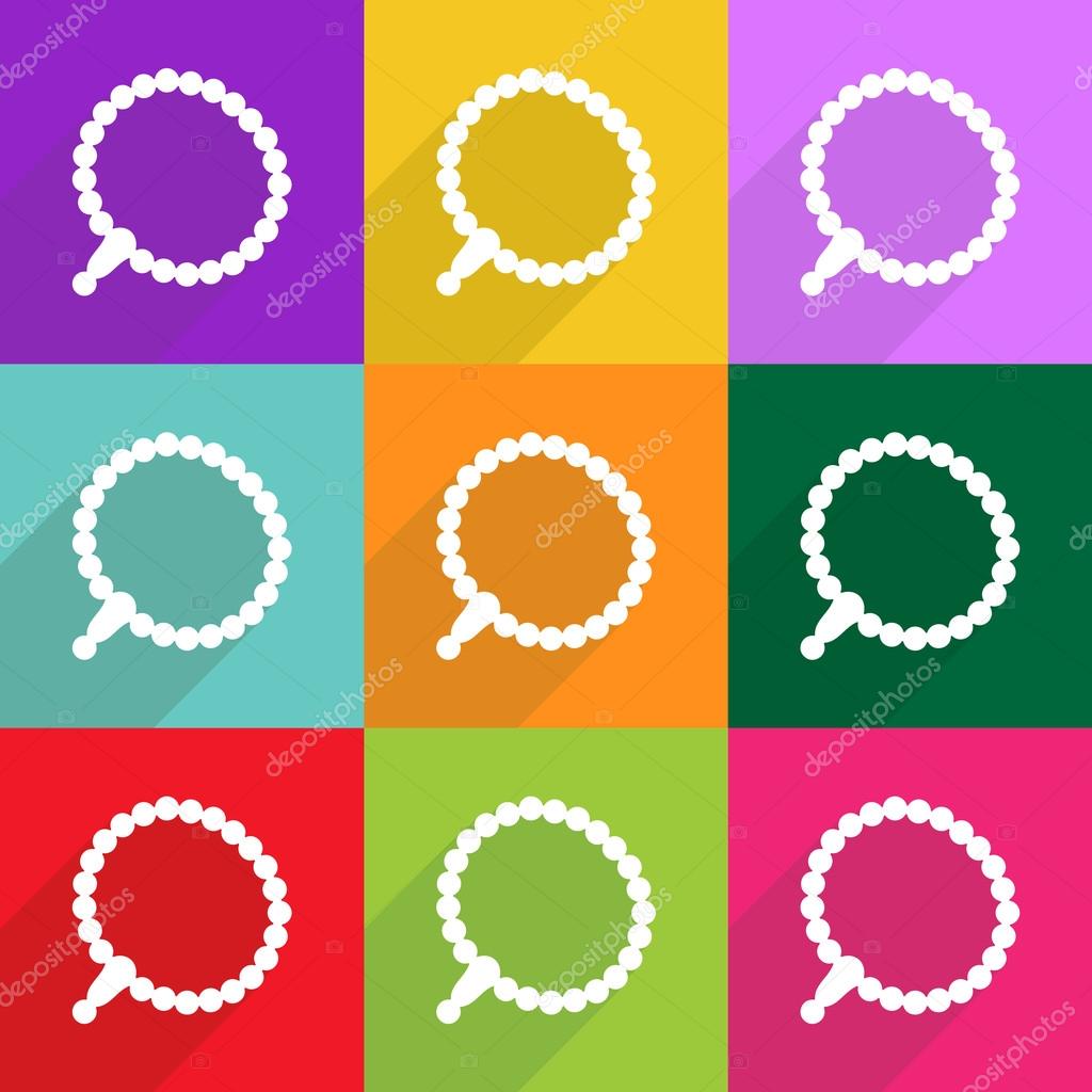 Web icons modern design for mobile shadow,  prayer beads