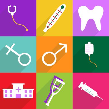 Mobil gölge için Web Simgeler modern tasarım, tıp Icon set