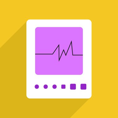 Gölge ve modern tasarım kardiyogram düz simgeler