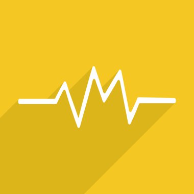 Gölge ve modern tasarım kardiyogram düz simgeler