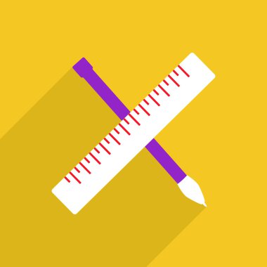 Mobil gölge, kalem cetvel için Web Simgeler modern tasarım