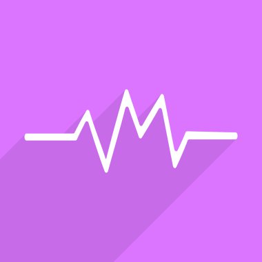 Gölge ve modern tasarım kardiyogram düz simgesiyle