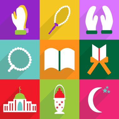 Mobil gölge için Web Simgeler modern tasarım, Ramazan Icon set