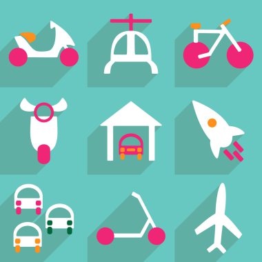 Mobil gölge için Web Simgeler modern tasarım, taşıma Icon set