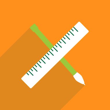 Mobil gölge, kalem cetvel için Web Simgeler modern tasarım
