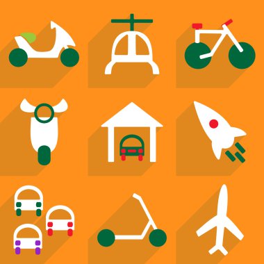 Mobil gölge için Web Simgeler modern tasarım, taşıma Icon set
