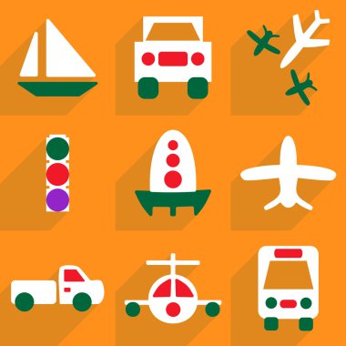 Mobil gölge için Web Simgeler modern tasarım, taşıma Icon set