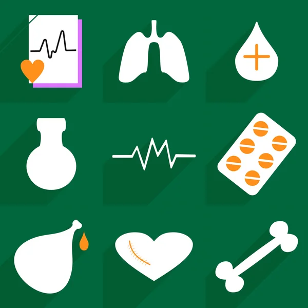 Icônes Web design moderne pour ombre mobile, médecine icône ensemble — Image vectorielle