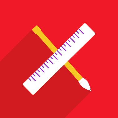 Mobil gölge, kalem cetvel için Web Simgeler modern tasarım