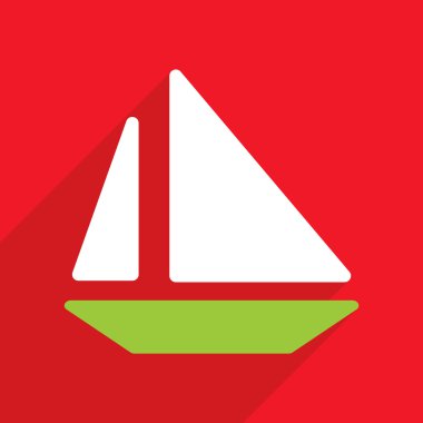 Mobil gölge, yat için Web Simgeler modern tasarım