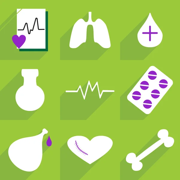 Iconos web de diseño moderno para sombra móvil, icono de la medicina conjunto — Archivo Imágenes Vectoriales