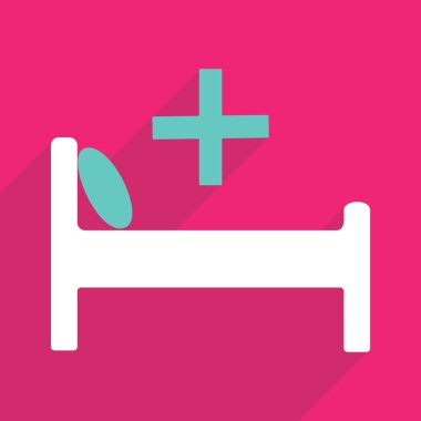 Mobil gölge, tıbbi yatak için Web Simgeler modern tasarım