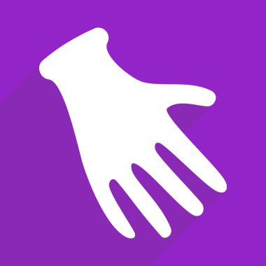 Düz çizmek ile gölge ve modern simgesi eldiven