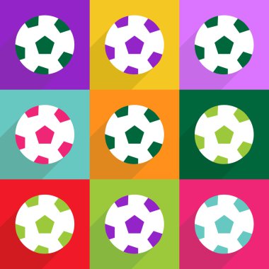 Düz çizmek ile gölge ve modern simgesi futbol topu