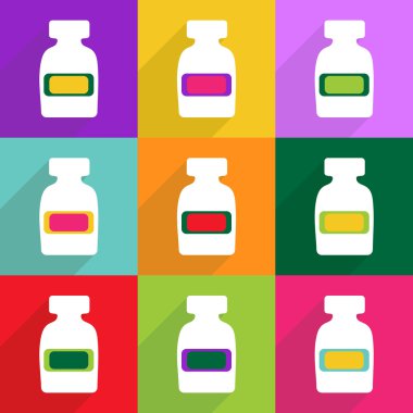 Düz çizmek ile gölge ve modern simgesi hap