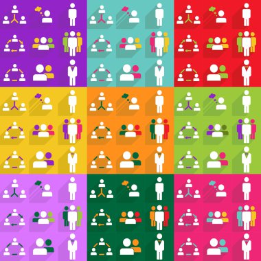 Düz çizmek ile gölge ve modern Simge iletişim ayarla