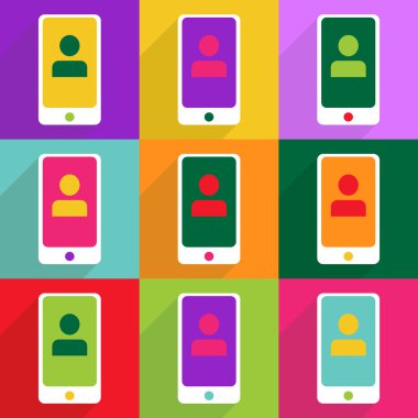 Düz çizmek ile gölge ve modern simgesi telefon