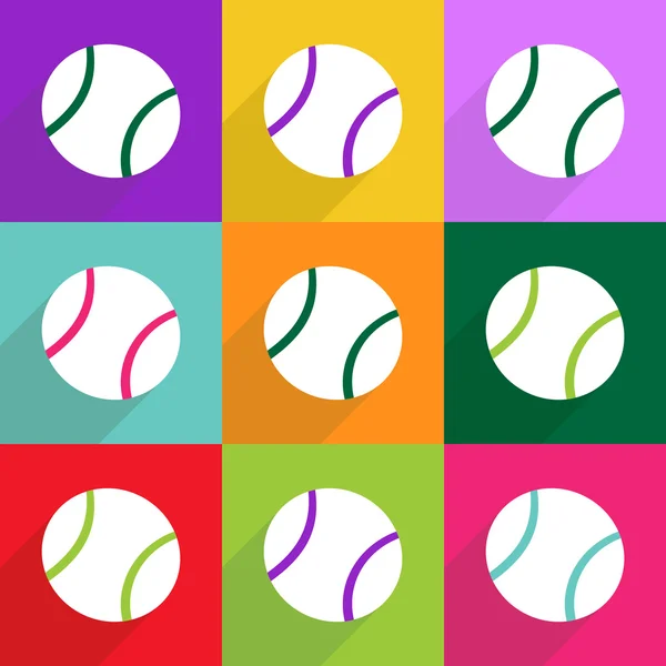 Platt design med skugga och modern ikon baseball — Stock vektor