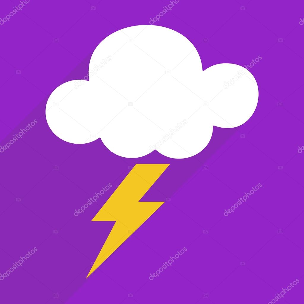 Flat design with shadow and modern icon storm cloud