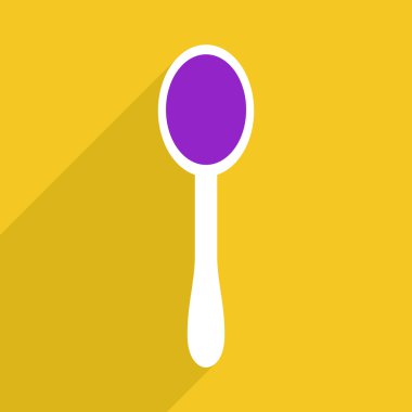 Düz çizmek ile gölge ve modern simgesi kaşık