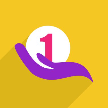 Düz çizmek ile gölge ve modern simgesi madalya el