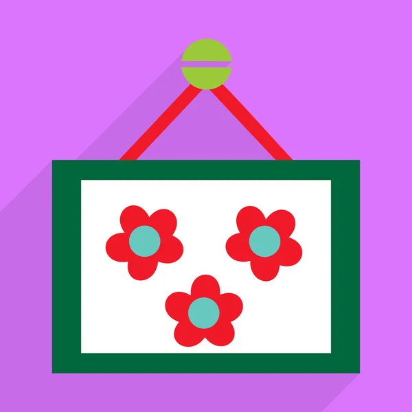Platt design med skugga och modern ikon bild blommor — Stock vektor