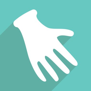 Düz çizmek ile gölge ve modern simgesi eldiven