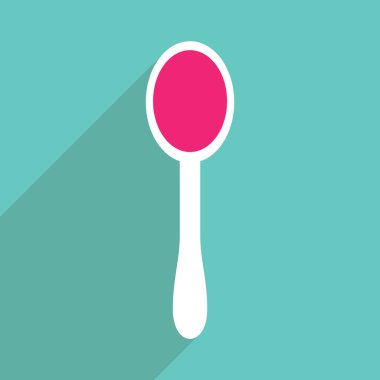 Düz çizmek ile gölge ve modern simgesi kaşık