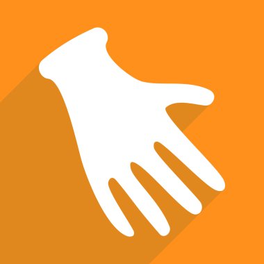 Düz çizmek ile gölge ve modern simgesi eldiven