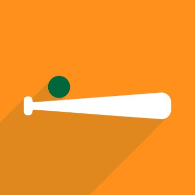 Düz çizmek ile gölge ve modern simgeyi baseball