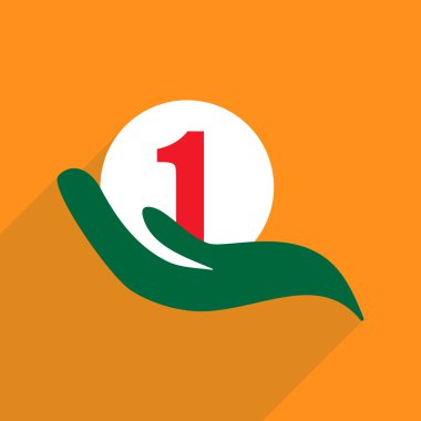 Düz çizmek ile gölge ve modern simgesi madalya el